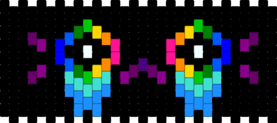 rainbow crying face multistitich - black,light blue,pink,rainbow,crying,face,emoticon
