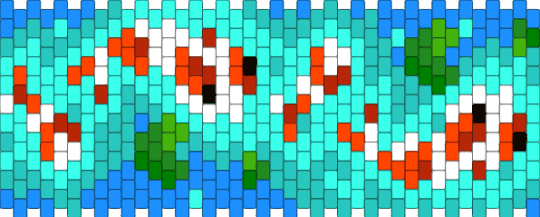 coy fish multistitch panel - light blue,teal,coy fish,water,lily pad,cotdfishing