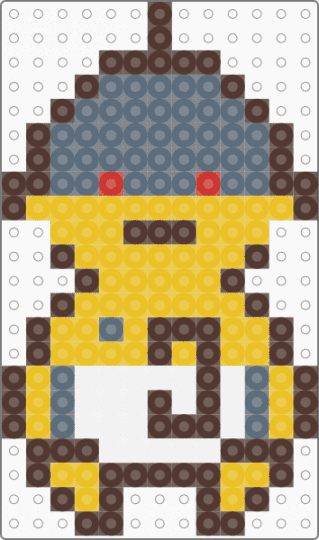 Baby Kris/Krih - brown,yellow,gray,deltarune,kris,undertale,kris dreemurr,krih,baby kris,mini,bead sprite