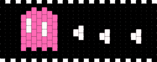 Pink Pac-Man ghost - black,pink,white