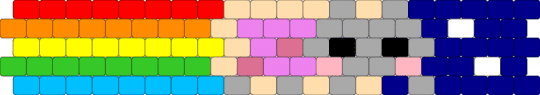 Nyan Cat Horizontal Peyote Cuff - beige,purple