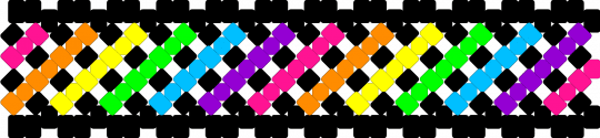Scene Rainbow x-base cuff - black,light blue,orange,purple,colorful