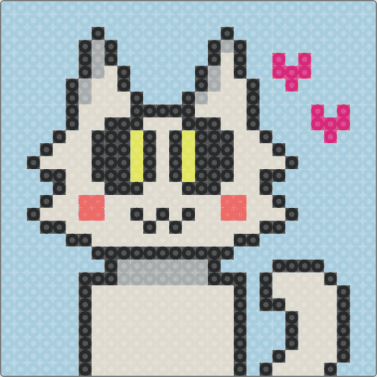 kitty :3 - beige,light blue
