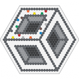 Cube/ Black and White - cube,3d,geometric,optical illusion,abstract,hexagon,monochrome,black,white
