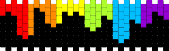 Drip rainbow peyote stitch !!~ - black,light blue,green,red
