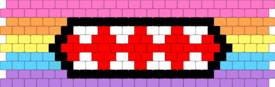 rainbow domo mouth pattern!! - pink,red