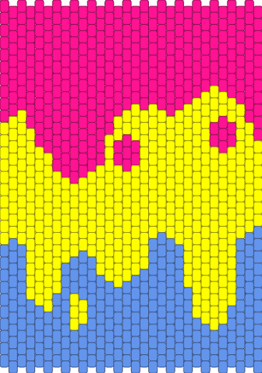 drippy pansexual think - pink, yellow