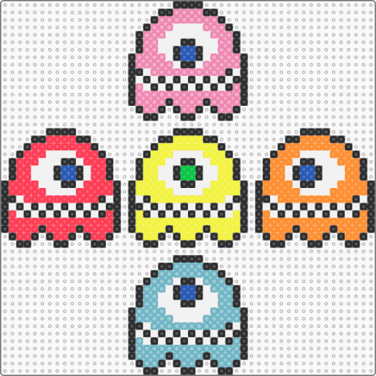 Subtronics Cyclops X Pacman Ghosts - music,neon,glow,video game,arcade,gaming,yellow,orange,colorful,subtronics,cyclops,pacman,ghost