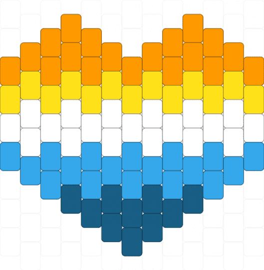 Aro/ace heart - light blue,orange