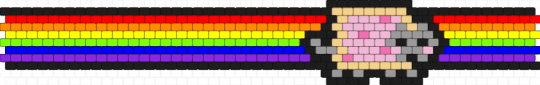 Outlined Peyote Nyan Cat Choker - yellow,red,orange,purple,peyote,nyan cat,cat,choker,scene