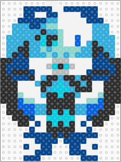 Shadow Milk Cookie Perler (Request) - light blue,blue,crk,crob,shadow milk cookie,crk shadow milk cookie,crk smc,cookie run,cookie run kingdom