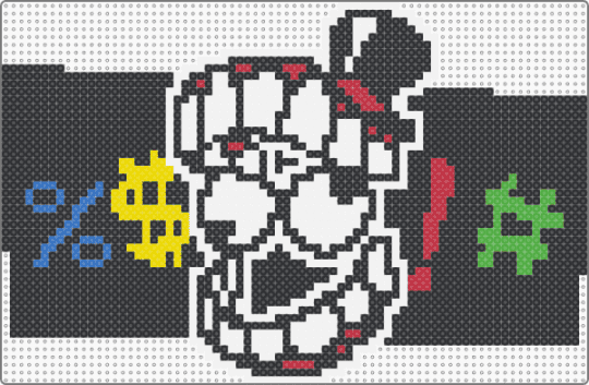 TADC The Amazing Digital Circus Censor Bar Large Perler - black,white,red,colorful,tadc,the amazing digital circus,perler,large perler