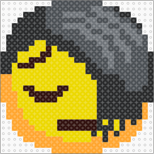 Emo Emoji Perler Pattern (Simplified) (Insp. by blue_cosmo) - purple,yellow,emo,emoji,perler,detailed,detailed pattern,moody,meme