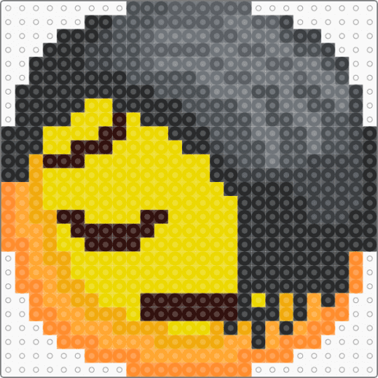 Emo Emoji Perler Pattern (Detailed) (Insp. by blue_cosmo) - orange,yellow,emo,emoji,perler,detailed,detailed pattern,moody,meme