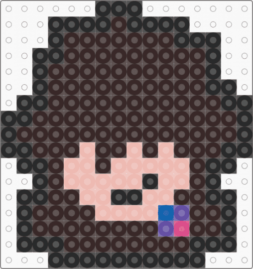 Haruki Perler Charm (Request) - brown,oc,original character,perler,perler charm,small perler