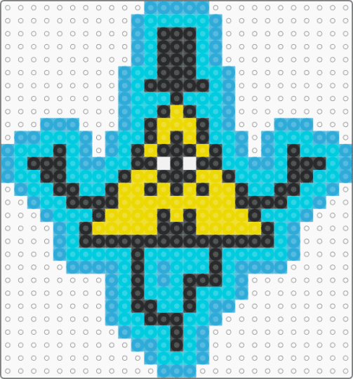 Bill Cipher Perler (Request) - light blue,bill,bill cipher,bill cipher gf,bill gf,gravity falls