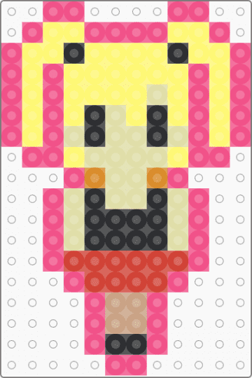 Misa Amane (Death Note) Perler Sprite - yellow,pink,misa,misa amane,death note,girl,anime,manga,alt,alt girl