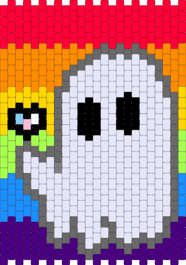 Ghosty goo loves you - colorful, gray, purple, red, white