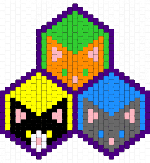 Cat cubes remix 1 - purple,green,gray,colorful