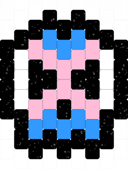 Trans skull - black, light blue, pink