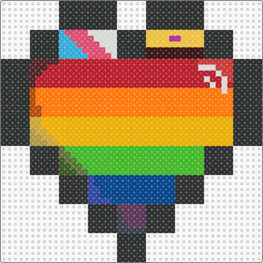 Minecraft Heart x Progress Pride - red,orange,green