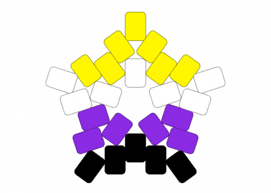 nonbinary star - purple, yellow