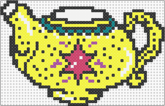 Teapot - yellow,aliceinwonderland,colorful,teapot,fun,large,perler