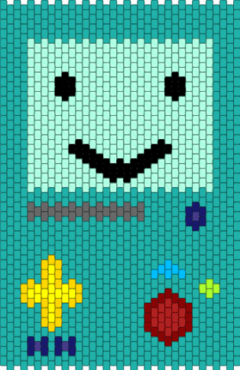 3-D BMO Adventure Time Front Panel - 3d, adventure time, cartoon, teal