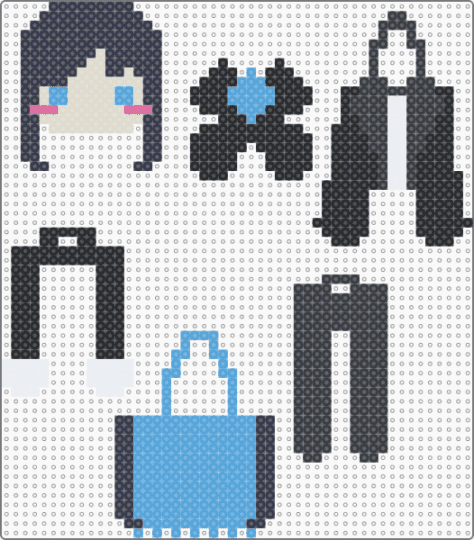 Ado dangler charm - black,purple,light blue,ado,singer,perler,cute,music,jpop,jrock