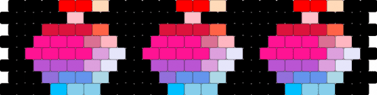 Multi coloured apples - black,red,pink,light blue