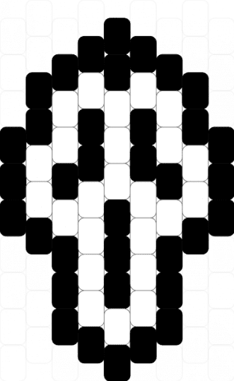 Small ghost face charm - black,white