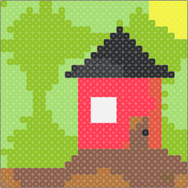 BEST - house,home,red,warmth,cozy,verdant,trees,comfort,simplicity,crafting,green