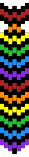 kandi tie - black,yellow,light blue,colorful