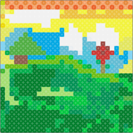 yes - landscape,tranquil,lake,vibrant,red flower,peaceful,crafting experience,natural 