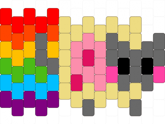 Nyan cat charm - gray, pink, yellow