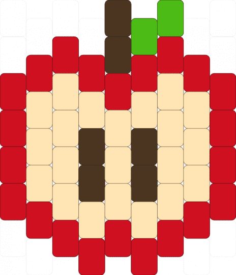 Apple charm - beige, red