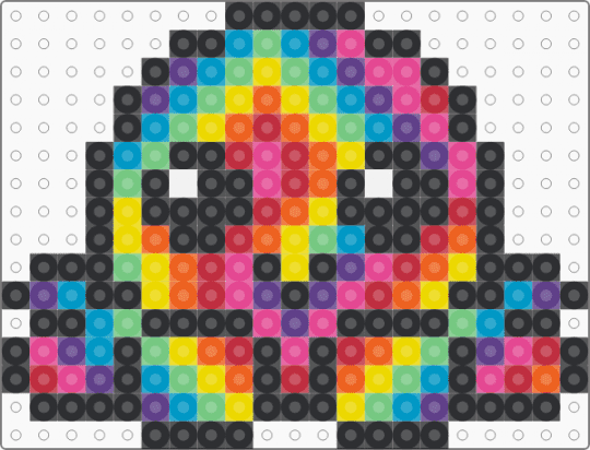 Rainbow Octo - black,purple,orange,teal,colorful
