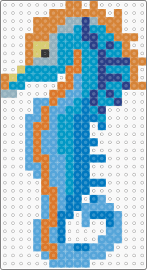 Seahorse - orange,light blue