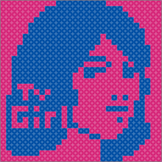 Tv Girl - pink,blue,cotdduotone,tv girl,tv,girl,music,fuse bead