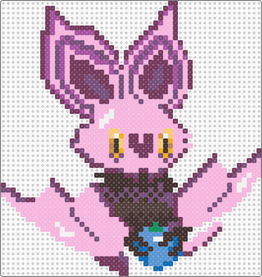 noibat_with_berry - pink,pokemon