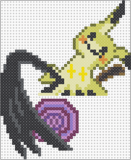 Shadow_ball_mimikyu - green,yellow,gray,pink,colorful,pokemon,mimikyu