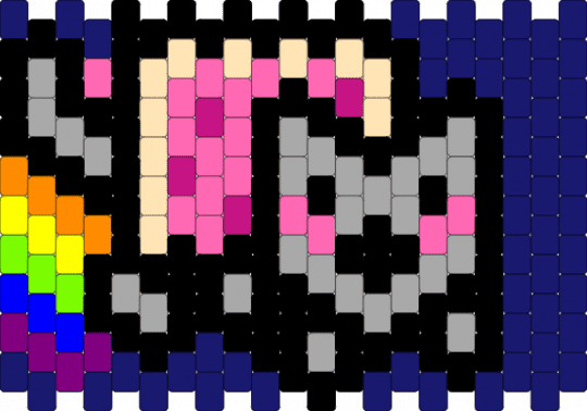 Nyan cat cuff - pink,beige,purple