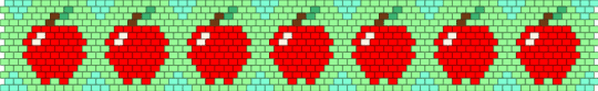 shiny apple cuff - teal,red,fruits,apple
