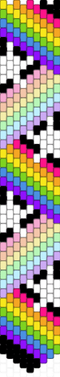 Double Rainbow layered criss cross with stars - pink,yellow,green,light blue,peyote