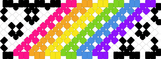 Rainbow Dripping Tie x base cuff ver! - yellow,light blue,pink,colorful,rainbow,hearts,x base
