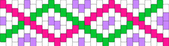 Small X Pattern Kandi Pattern by Allegory x Zigzag Peyote Bead Pattern by cowsinthedesert - pink,green,fusion,multistich