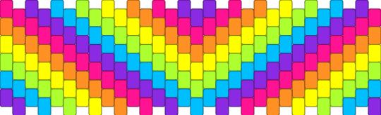 Rainbow Chevron Kandi Pattern by squidkittens - light blue,yellow,pink,colorful,rainbow,chevron,multistich