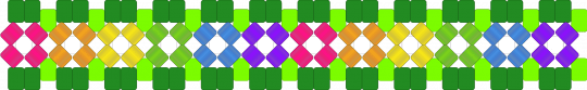 Rainbow Flowers Single File - green,rainbow,flower,x base