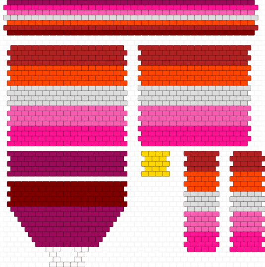 Lesbian Yuri bag!! Full parts - red,pink