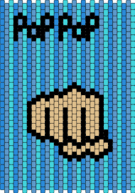 Beau - fist,beauregard lionett,pop pop,critical role,punch,vertical,stripes,panel,tan,blue,light blue